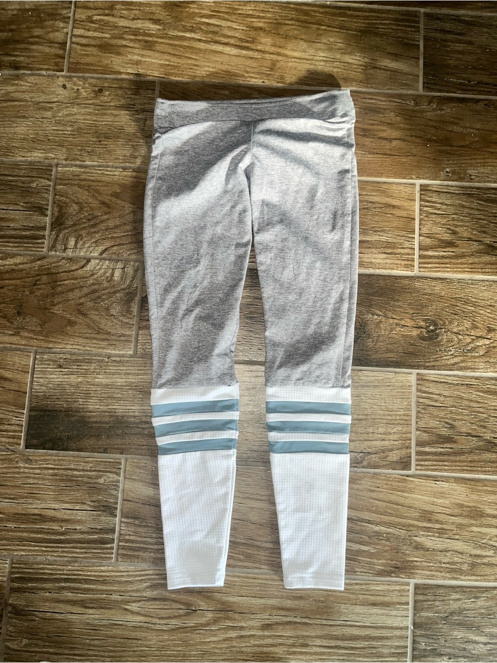 Bombshell Sportswear Grey, White and Light Blue Girls' Leggings